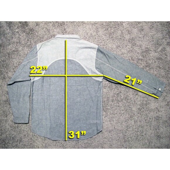 Ludwig Black Chambray Long Sleeve Button-up Shirt sz L made in usa streetwear - Picture 7 of 7